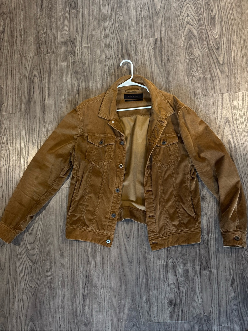 Zara Men's Brown Corduroy Jacket - Button-Front Shirt Jacket